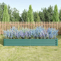 Raised Garden Bed Kit Metal Green Larger Size for Flowers Vegetables Herbs Outdoor Lawn Durable Weather-Resistant