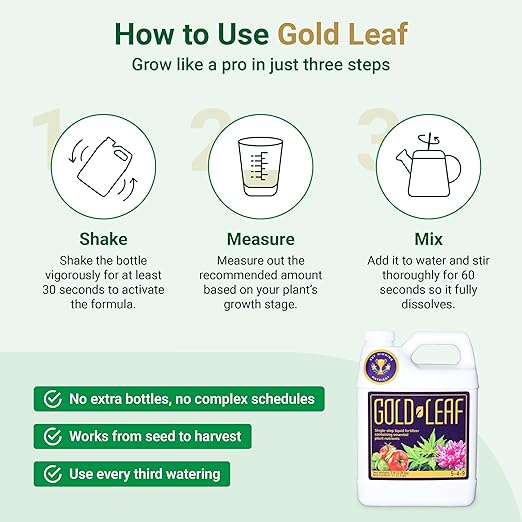 500ml Gold Leaf All-in-One Liquid Fertilizer – pH Balanced Instantly Dechlorinates No Additives Needed – for Soil Hydroponics &amp Coco – Bigger Blooms Higher Yields Complete Plant Nutrition