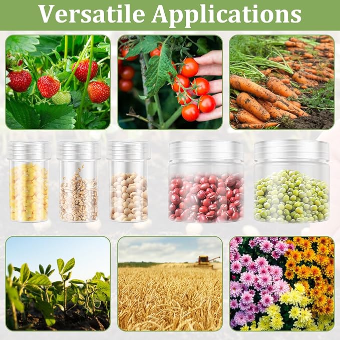 48 Slots Seed Storage Organizer Garden Seeds Saver Kit with 7 Seed Envelopes Label Sticker Funnel for Flower Plants Vegetable Seeds Saving