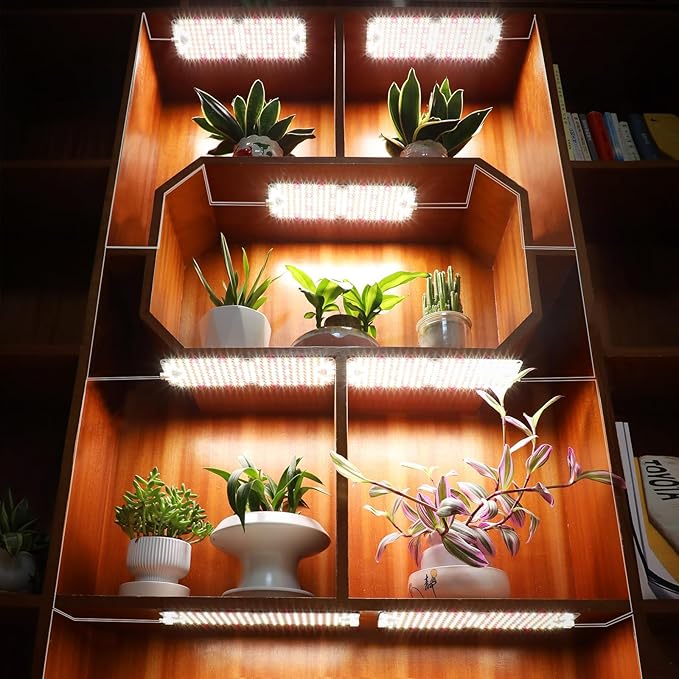 5Pack 2026 Ultra-Thin Panel Grow Lights for Seed Starting Vegetables Greenhouse &amp Under Cabinet &amp Shelf Plants with Timer 4/8/12/16/20H Free Connect Full Spectrum Indoor LED Plant Growing L