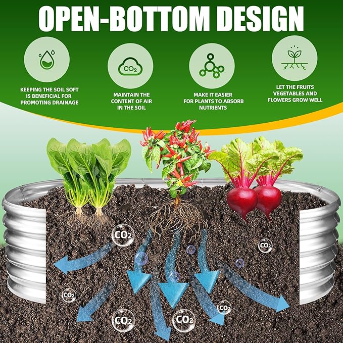 17 Tall Elevated Oval Metal Raised Garden Bed - 5ft x 2ft in Size and 0.8MM Thick Durable Planter Bed/Box for Vegetables Flowers Succulent at Patio/Garden Outdoor (Silver 5X2X1.4 FT)