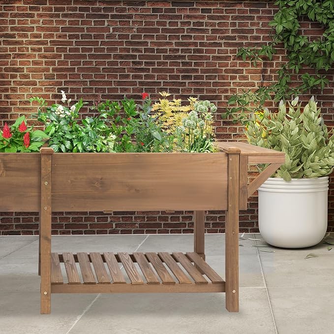 Raised Garden Bed with Legs Outdoor Elevated Garden Box with W-Connection TabsLarge Storage Shelf for Vegetable Flower Herb Easy to Assemble81x23x32 in