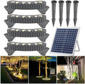 LED Solar Ground Lights Outdoor Ring Tree Ligh Yard Lighting Uplight Landscape Spotlights Made to Last(White LightPack of 4)