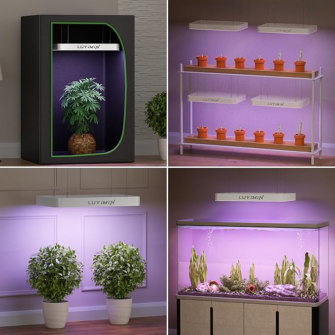 1500W LED Grow Light with High Yield Diodes UV-IR Included Full Spectrum LED Grow Lights Hanging Grow Lights for Indoor Plants Seedling Veg Flower in 2x2/3x3 Grow Tent(Actual Power 150W)