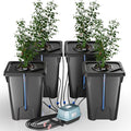 4 Buckets DWC Hydroponics Growing System with Top Drip Kit 7 Gallon Deep Water Culture Bucket System with Air Pump Air Stone Air Hose Recirculating Drip Garden System