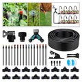 100-Foot Drip Irrigation System - 16 Copper Nozzles + T-Connectors for Gardens Lawns Plants and Hydroponics - Quick-Connect Watering Kit