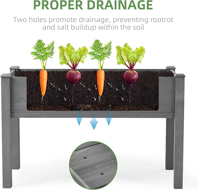 Raised Garden Bed Outdoor Horticulture with Legs Elevated Wood Raised Planter Boxes w/Stable Rectangle Structure Standing Planter for Vegetables Flowers Herbs Planting