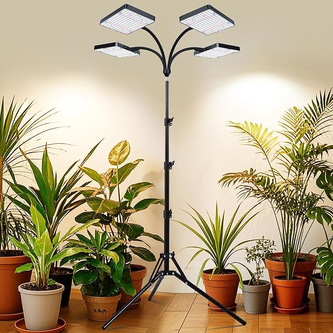 Grow Light with Stand Orchbloom Grow Lights for Indoor Plants 100W Natural Sunlight Full Spectrum Plant Growing Lamps for Houseplants &amp Bonsai Tree 4/8/12 Hr Timer Plant Light Auto On/Off Every