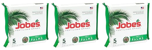 Jobe’s Palm Tree Fertilizer Spikes 10-5-10 Time Release Fertilizer for All Outdoor rSXrGq Palm Trees 5 Spikes (Pack of 3)