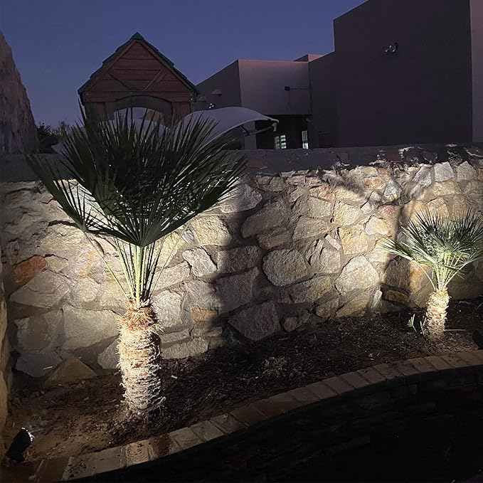 Outdoor Low Voltage Landscape Light Kit 11 Watt 300 Lumen 2700K Warm White LED Spotlights 12 Volt Flood Lights with Connector and Stake 8Pack