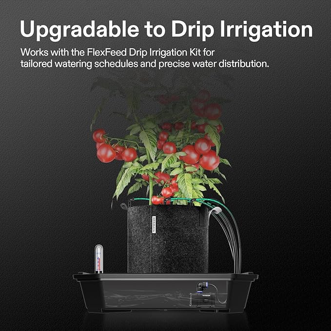 VIVOSUN 4-Pack FlexFeed Self-Watering Pots with Grow Bags Auto Irrigation Fabric Pot Base with Water Meter &amp Maintenance Window for Use Indoors/Outdoors in Grow Tents Greenhouses Gardens