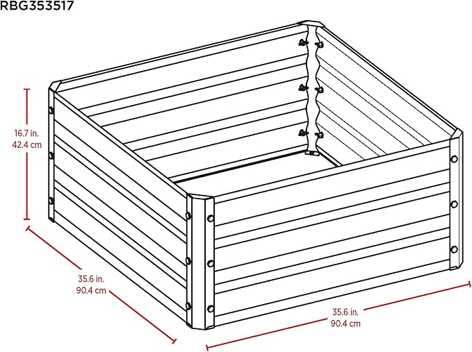 Arrow Sheds GrowIT Galvanized Steel Raised Flower and Plant Bed for The Garden or Greenhouse 36 x 36 x 17