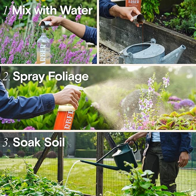 Organic Insecticide &amp Fungicide for Plants — Indoor/Outdoor Protection to Control Powdery Mildew Spider Mites Aphids Whiteflies Fungus Gnats — Safe on Vegetables &amp Lawns — Concentrate Spra