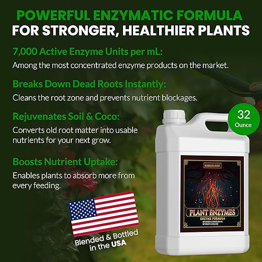Humboldts Secret Plant Enzymes | 7000 Active Units per mL | Root &amp Soil Enzyme Additive for Hydroponic and Aeroponic Systems | Boosts Growth and Root Strength for Maximum Nutrient Uptake | 32 Oun