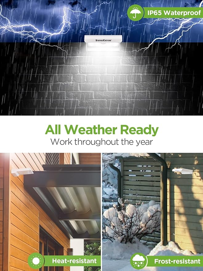 InnoGear 8 Pack of Solar Lights for Outside Waterproof Solar Outdoor Lights Solar Garden Lights for Yard Pathway Landscape Security Lighting Auto On/Off 4 Pcs Spotlight &amp 4 Pcs Gutter Light