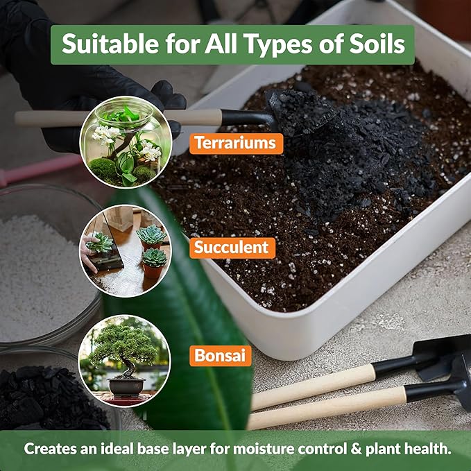 Old Potters Premium Horticultural Charcoal Chips Natural Soil Amendment for Areation and Healthy Microbe and Plant Growth. (24 Quarts)
