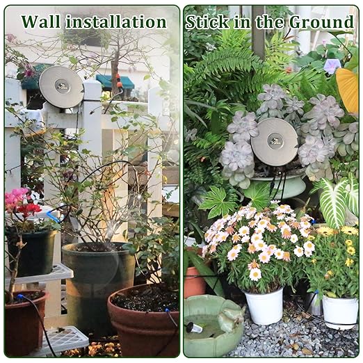 Solar Irrigation System Automatic Drip Irrigation Kit for Outdoor/Indoor Garden Watering System with Water Level DetectionDrip Irrigation System for 15 Potted Plant with 15m Water Hose