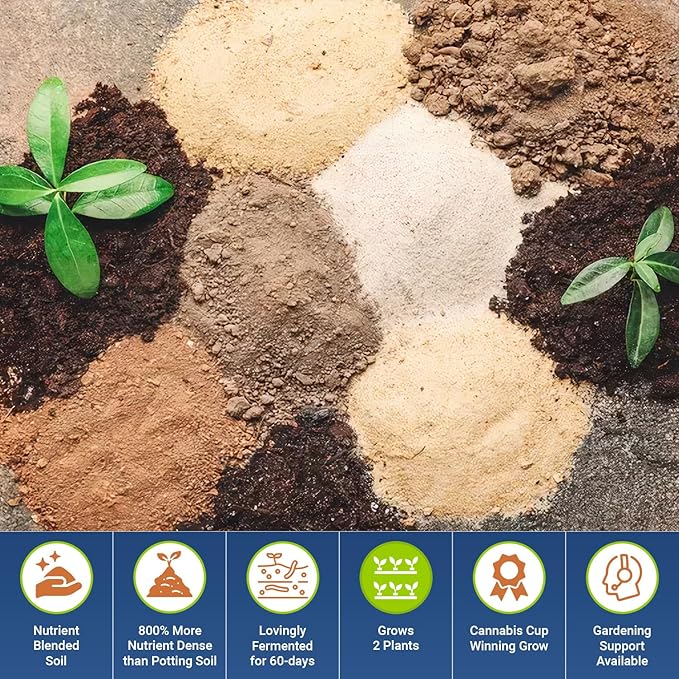 California Super Soil Premium 100% Organic Super Soil Kit 18+ Nutrient Blend - Living Soil Technology - Potting and Garden Soil for Indoor Grow Kit - Includes (7X) 6 Lbs Bag of CaliSuperSoil