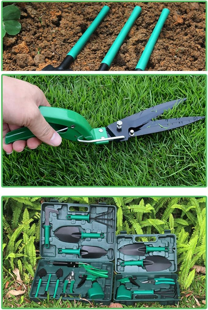 Garden Tools Set Metal Plastic Comfortable Hand Feel Gardening Kit Multifunctional Gardening Tool Set for Yard Care Children's Living Practice(Color 1)