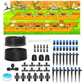 230FT Drip Irrigation SystemAutomatic Garden Watering System with 1/4 &amp 1/2 Tubing Adjustable Spray Nozzles &amp Sprinklers and Accessories for Garden Greenhouse Lawn Potted Plants