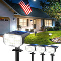 Solar Lights Outdoor Waterproof IP65 Super Bright LED with Lens 6500K 2 Lighting Modes Solar Powered Yard Garden Solar Spot Lights for Outside Landscape Auto On/Off -4 Pack