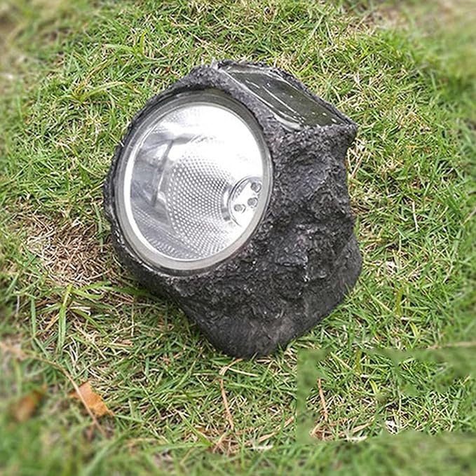 Solar Energy Lawn Lamp 2pcs Waterproof Stone Spotlight with 3 LEDs Outdoor Garden Flood Light Landscape Lighting