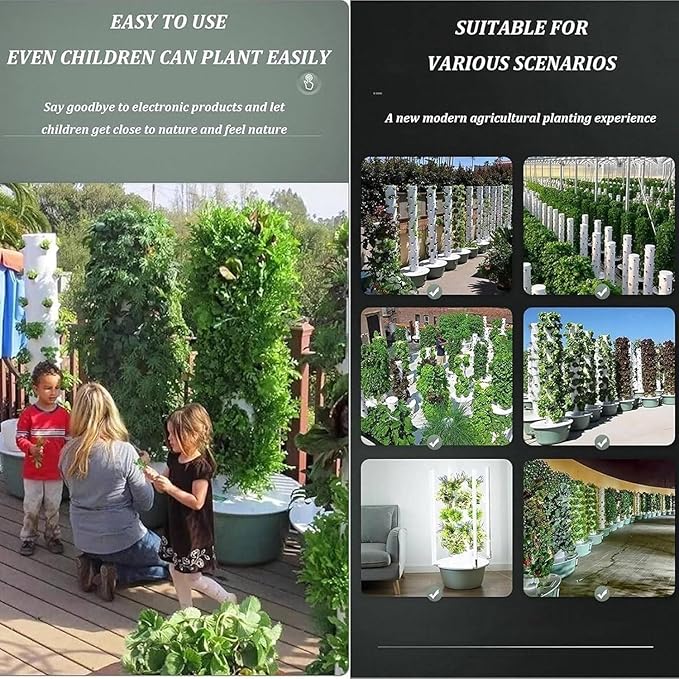 Vertical Planter Tower Indoor Plants Growing System Hydroponics Growing System Kit Vertical Planting Drip Irrigation LED Grow Light for Leafy Greens and Herbs 7楼