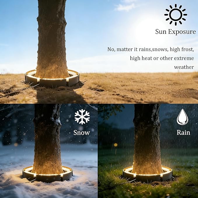 Palm Tree Lights 360° LED Ring Tree Lights Anti-Glare Hugger Outdoor for Villa Garden Landscape.Excluding Transformer(Blue7 lamp Heads)