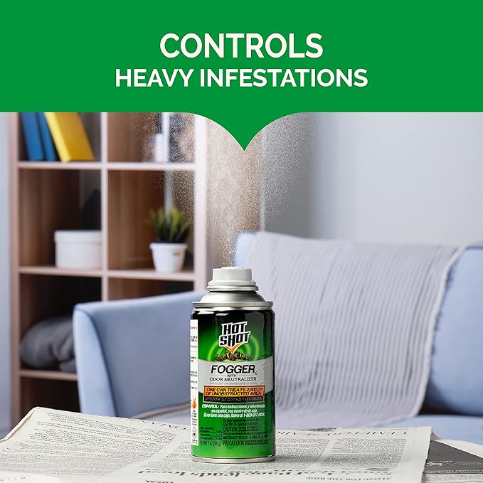 Hot Shot Fogger With Odor Neutralizer 6 Count-2 Ounce Cans (2 Pack) Controls Heavy Insect Infestations