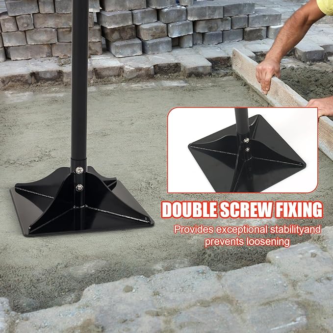 Steel Tamper 8'' x 8'' Garden Ground Tamper Tool Durable Steel Handheld Tamper with 48 inch Handle Garden Tools for Landscaping and Repair Work