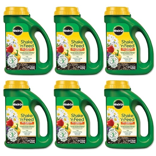 Miracle-Gro Shake 'N Feed All Purpose Plant Food - Outdoor and Indoor Plant Food for In-Ground and Containers Feeds for up to 3 Months 4.5 lbs. (6-Pack)