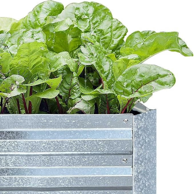 Large Garden Bed 8x4x1FT Set of 2 - Galvanized Steel Raised Planter Box for Vegetables Herbs &amp Flowers Outdoor Garden Beds Rust-Resistant &amp Durable