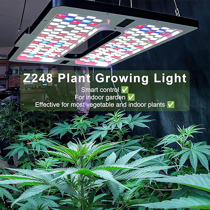 22 x 10 Grow Lights for Indoor Plants and Vegetables Full Spectrum LED Growing Lamp for Indoor Garden Greenhouse - Features Two Smart Light Mode 12~23H Timer - 1 Pack (1 Pack Black)