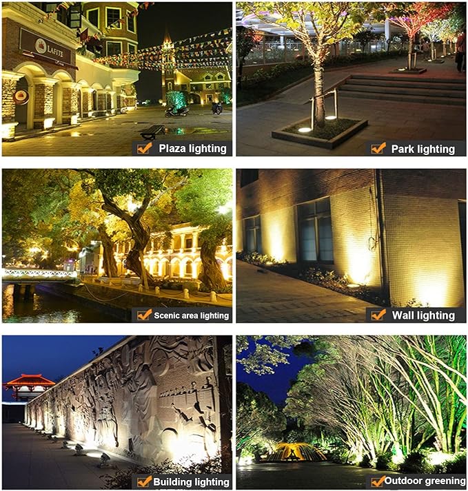 LED Beam Spotlight - Outdoor Tree Floodlights IP66 Waterproof Patio LED Spotlight 100-240V Rotatable Round Garden Landscape Light for Lawn Hotel Patio Tree Lighting(Yellow12W)