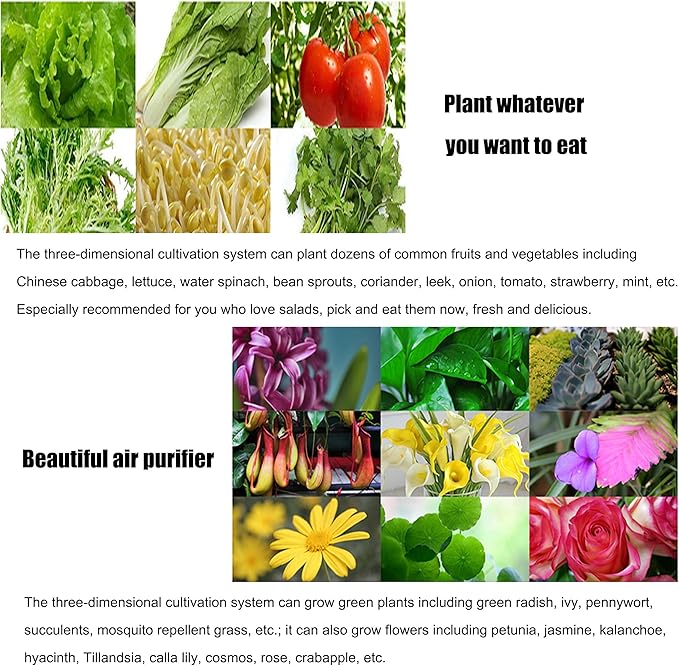 Hydroponics Growing SystemHydroponics Growing Sys Kit Hydroponics Tower with 48/64/80 Growing Points Vertical Hydroponic Tower Garden for Vegetables StrawberriesGreen-48holes