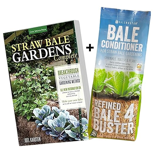 BaleBuster4 Starter Kit Includes Straw Bale Gardens Complete Book with Instructions for Step-by-Step Garden Set up.