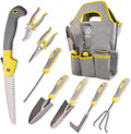 Elevon Garden Tool Set 9 PCS Stainless Steel Heavy Garden Tools Garden Tool Set with Waterproof Storage Bag Suitable for Planting Digging and Pruning The Best Choice for Garden Lovers