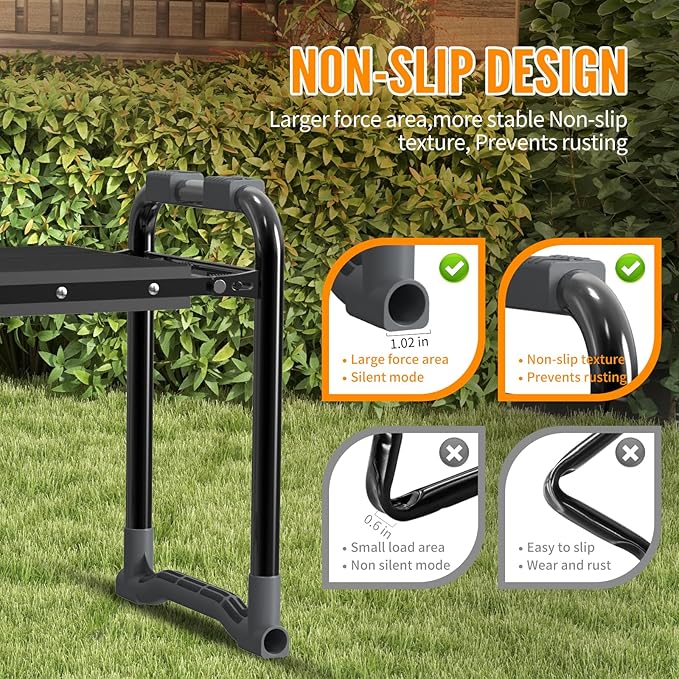 Garden Kneeler and Seat Wider and Thicker Kneeling Pad Heavy Duty Gardening Stool with Gardening Tool Pouch and Bag Garden Bench/Chair Gifts for Women Seniors