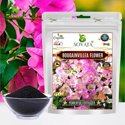Sovata® Bougainvillea Flower Food Powerful Organic Fertilizer for Heavy Flowering and Fast Growth of Bougainvillea Plants. (900 gm)