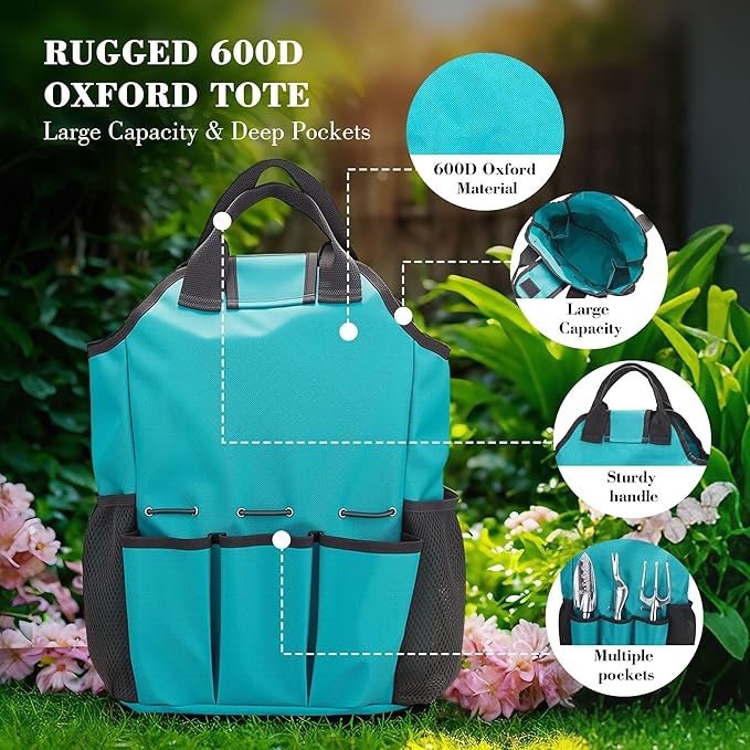 Garden Tool Set Gardening Gifts for Women Men Mom Dad 11-Piece Heavy-Duty Aluminum Hand Tools Set with Tote Bag Ergonomic Handles Rust-Proof Starter Garden Kits Gardening Essentials &amp Supp