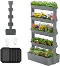 Wooden Vertical Raised Garden Bed 5 Tier Garden Planters Raised Beds Freestanding Plant Stand Flower Rack Wooden Planter Box for Plants Herbs Flowers Vegetables Outdoor Indoor Gardening