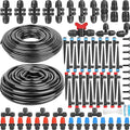 240FT Drip Irrigation System for Garden 2025 NEW Drip Irrigation Parts Automatic Garden Watering System with 1/2 1/4 Irrigation Tubing Quick-Connect 1/4 inch Fittings3 Types of Drip Emitters