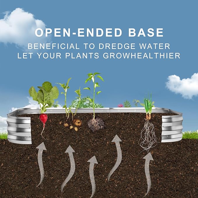 Galvanized Raised Garden Bed Kit Large Metal Raised Garden Beds for Vegetables Galvanized Planter Raised Garden Boxes Outdoor (2PCS)