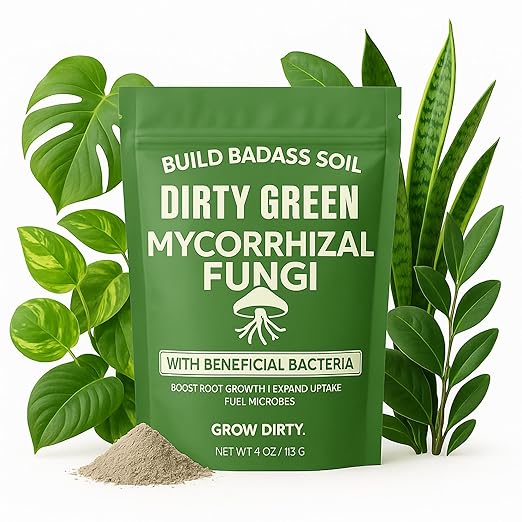 Dirty Green Microbe Blend Mycorrhizal Fungi &amp Beneficial Bacteria Inoculant – 4 oz Powder 1000 Spores/g Organic Root Booster for All Plants (No Fillers)