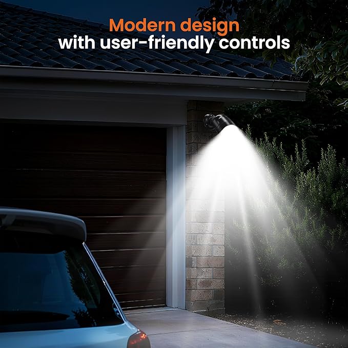 Battery Operated Motion Sensor Light Outdoor 4000mAh Rechargeable 600 Lumen Battery Powered Spotlight Outdoor Waterproof for Porch Garage House(2 Pack)