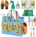 Garden Tool Set 10 PCS Gardening Essentials Stainless Steel Garden Hand Tools with Tote Bag Well-Designed Gardening Supplies Kit Gifts for Women Men Gardeners