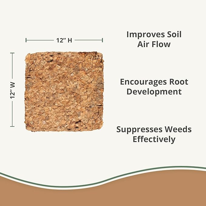 Organic Coco Chips for Plants (10lbs) - Coco Coir Chips - Coconut Husk Chips for Potting Soil Garden Soil &amp Seed Starter Soil - Coconut Mulch for Garden - Compressed Coconut Chips for Plants