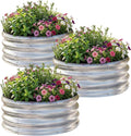 AHEONLAR 3Pack 2x2x1 ft Round Galvanized Raised Garden Bed Kit Round Metal Flower Box Large Planter Raised Beds Outdoor Garden for PlantingFruitHerb-Sliver