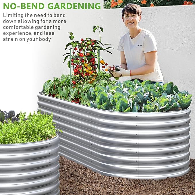 FRIZIONE 6x3x2FT Raised Garden Bed for Vegetables Outdoor Garden Raised Planter Box Backyard Patio Planter Raised Beds for Flowers Herbs Fruits