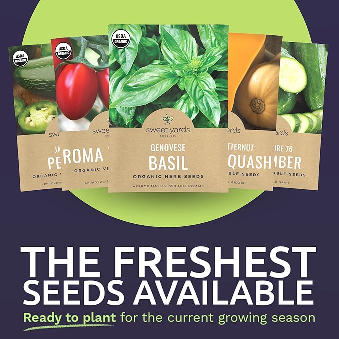 Organic Seeds Gardener Variety Pack - 30 Individual Packs - 2026 Season - Arugula Basil Winter Squash Nantes Carrots and More! for Indoor &amp Outdoor Planting (Non-GMO Certified Organic)